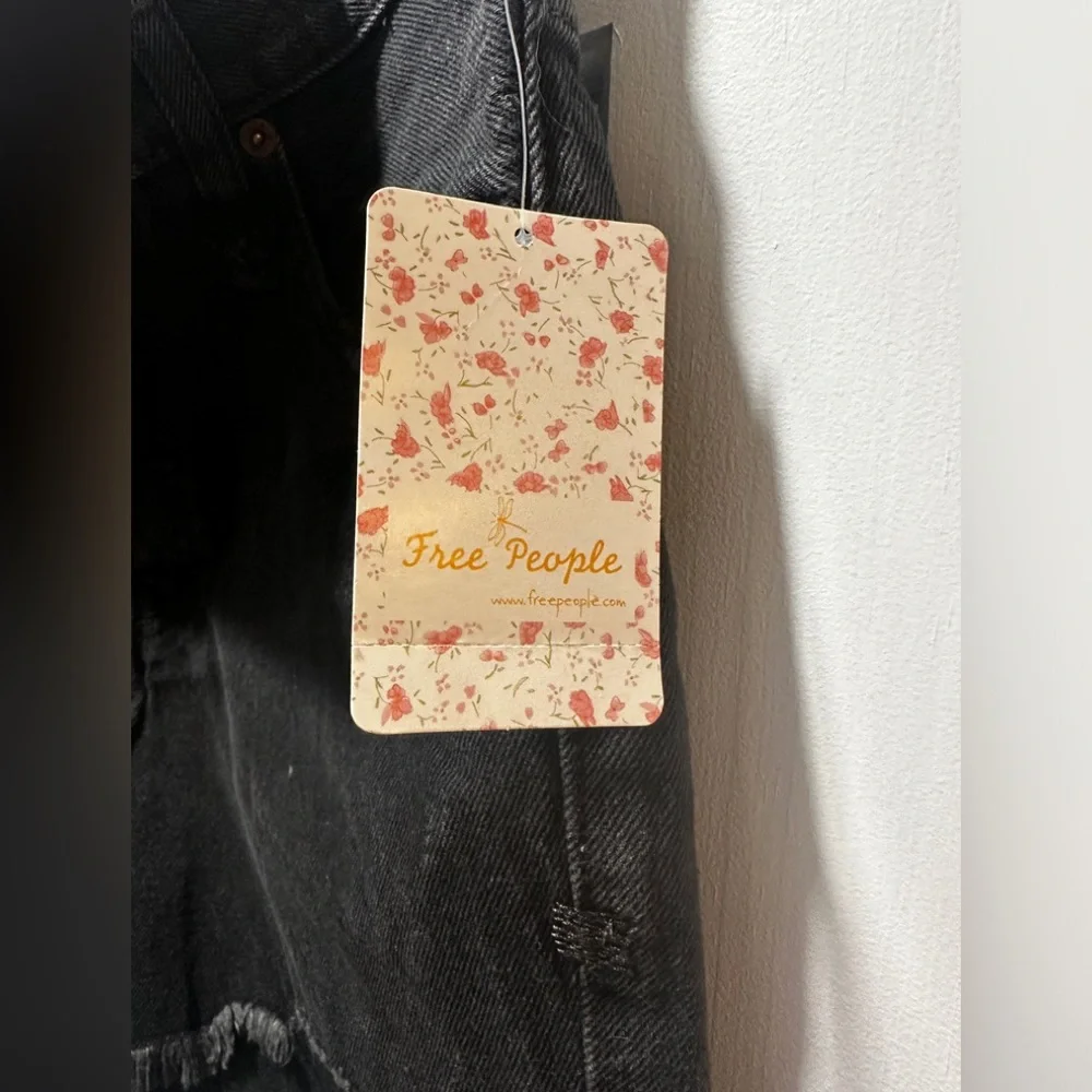 NWT Free People Washed Black Distressed Shorts. - Picture 16 of 16